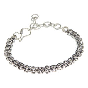 Silver rope chain bracelet, Men Silver bracelet,silver bracelet for women,stackable bracelet tribal Vintage style,Celtic jewelry by Taneesi image 1