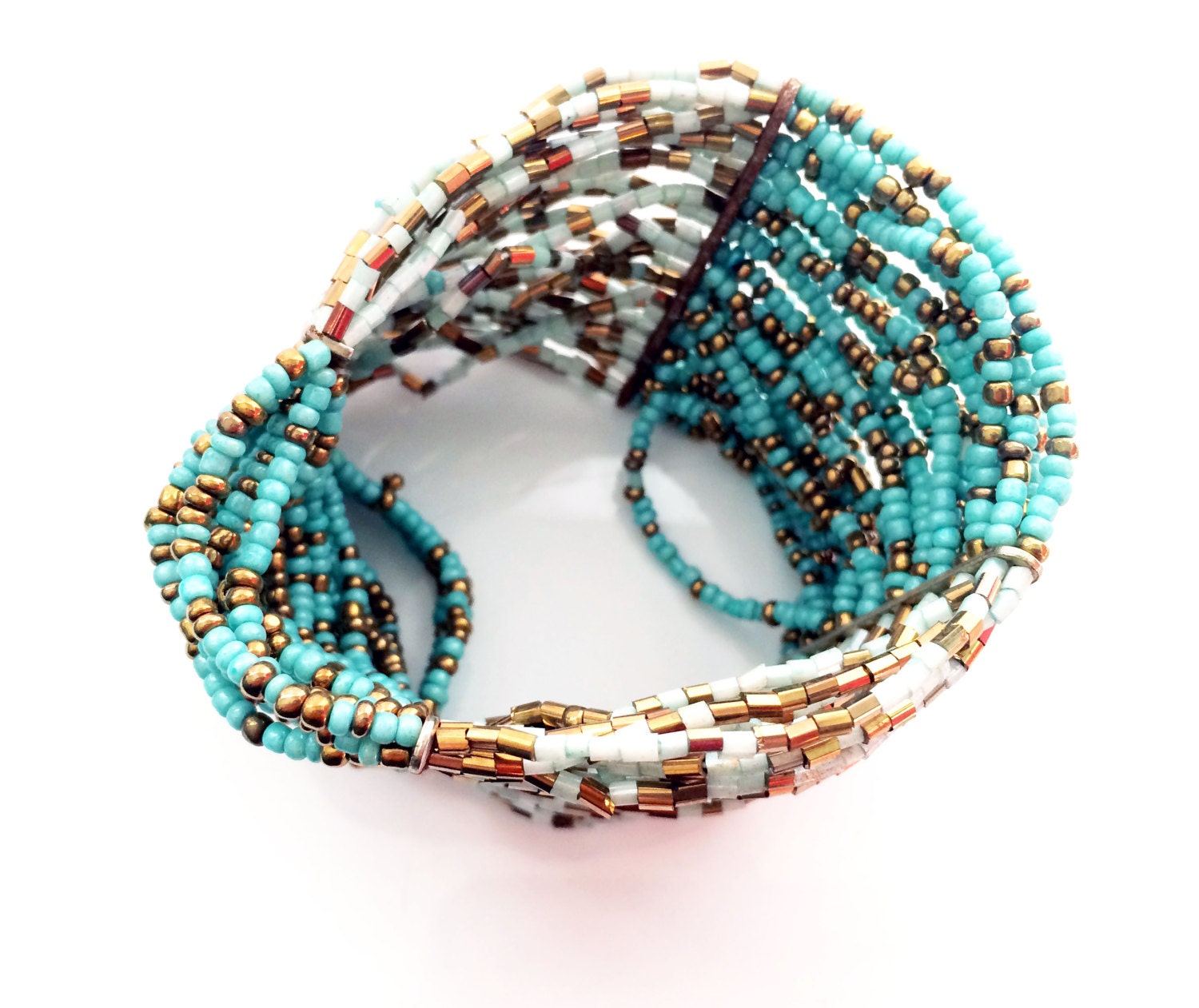 Stackable braceletsTurquoise gold beaded BraceletCuff | Etsy