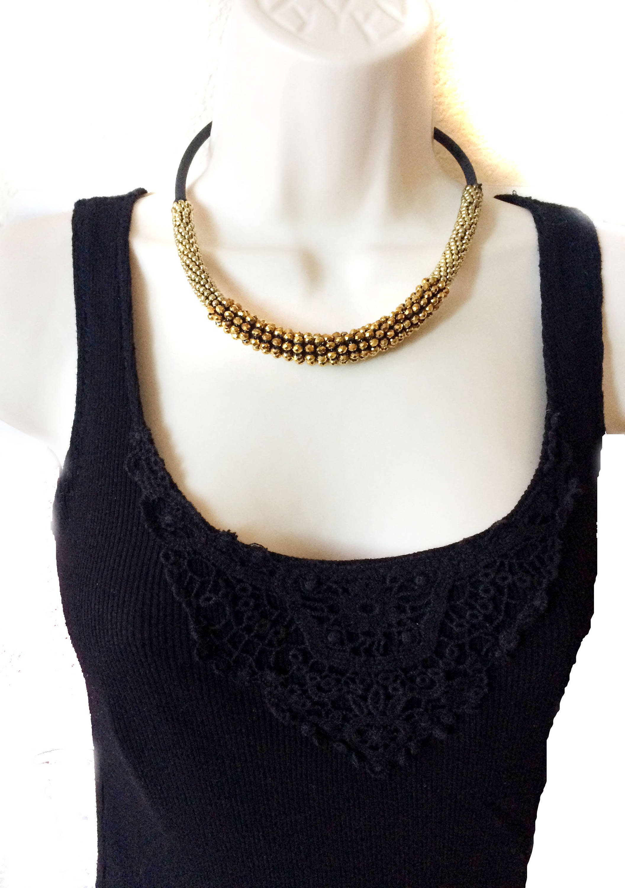 Ensemble Bijoux Collier Bavoir Et Bracelet Perles Gris Et Or - Style Grappe De Vigne, Neuf Avec étiquettes