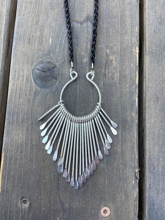 Silver fringe best sale necklace