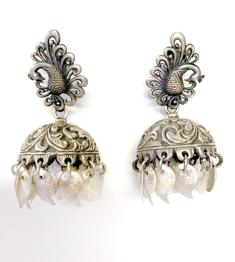 Silver antique jhumkas Outlet
