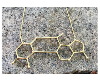 18K Gold filled molecule necklace, minimalist, modern, Geometric pendant necklace, gift for her