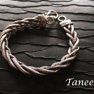 SALE Men&#39;s Silver chain bracelet,Double Braided Chain,Rolled rope Silver bracelet, silver bracelet for women,Vintage style by Taneesi YBQ134
