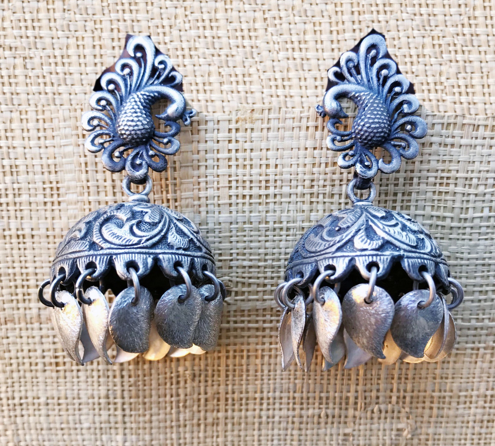 SL65 - Silver Jhumkas main image 1