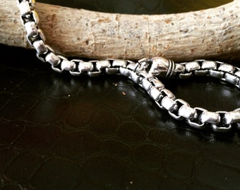 CLEARANCE SALE Biker chain bracelet, Silver Unisex bracelet, Men's Silver bracelet, rugged bracelet stackable bracelet by Taneesi