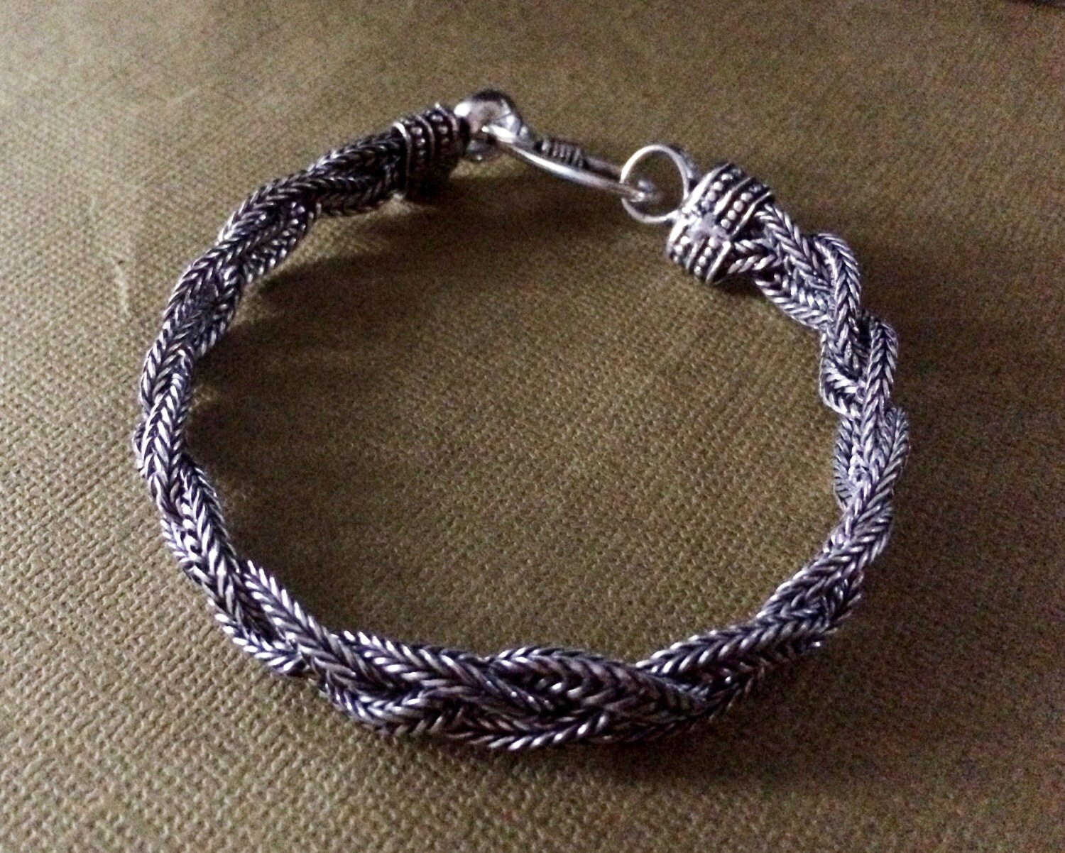 Twisted Braid Silver rope chain braceletMen Silver Etsy