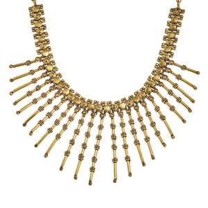 Antique Gold Tribal Necklace-fringe Necklace-gold BIB - Etsy