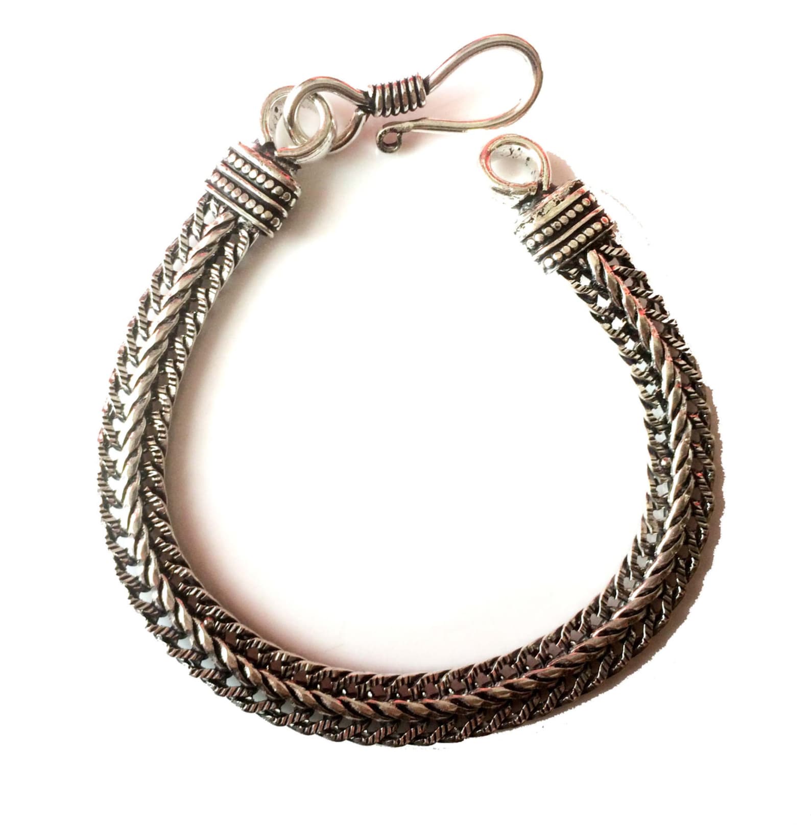 Men's Silver Rope Chain Bracelet Men Silver Bracelet Etsy