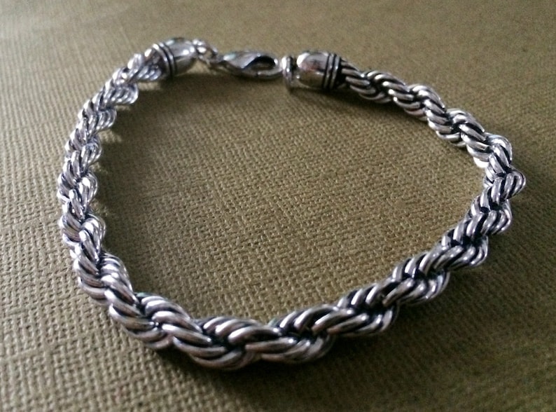 Men's Twisted Chain Braceletfine Link Chain - Etsy