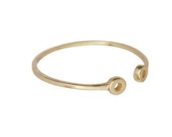 Anillo de oro, delicado anillo de apilamiento, anillo minimalista, anillo midi moderno, tamaño ajustable -18K relleno de oro
