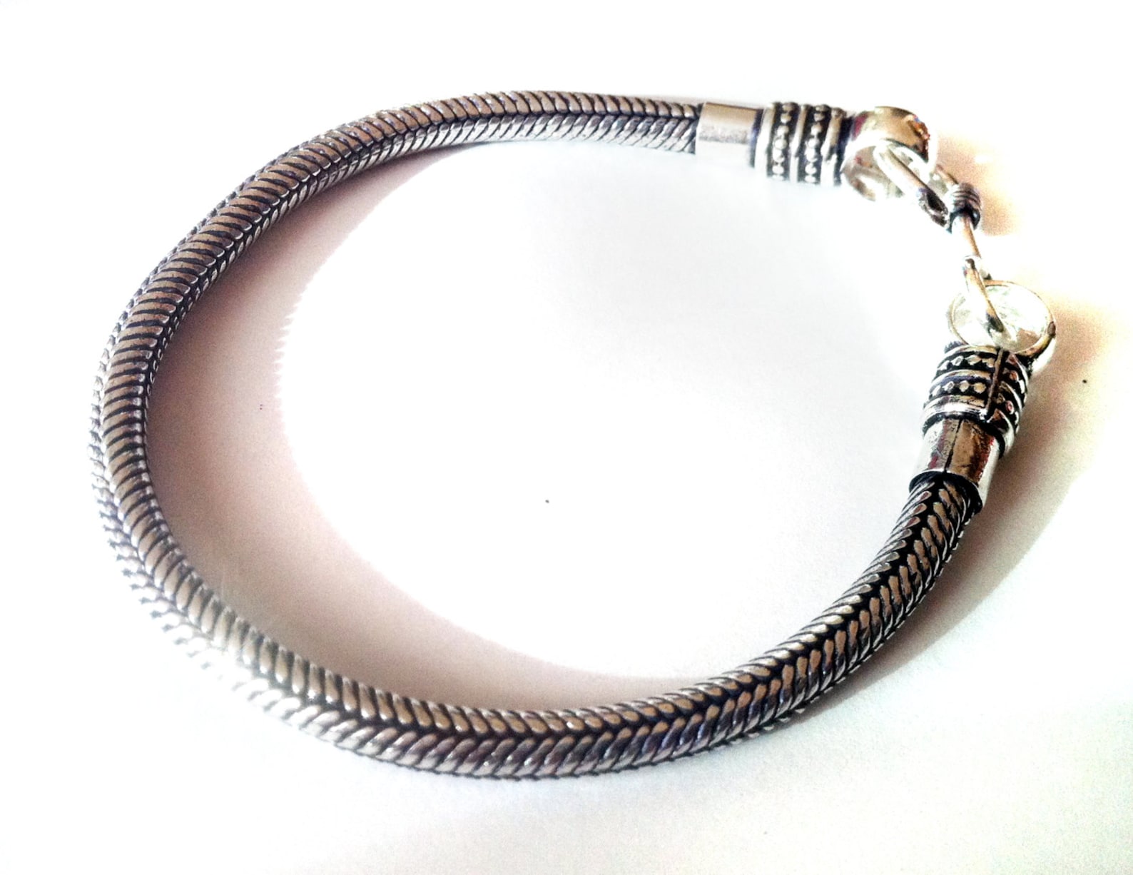 Silver Rope Chain Bracelet Men Silver Bracelet Silver Etsy
