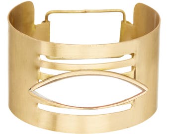 Gold Cuff Bracelet,Mother of Pearl Cuff bracelet -Statement Cuff ,Womens bracelet ,birthday Gift, Holiday jewelry Gold Cuff bracelet Taneesi