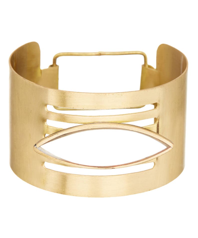 Gold Cuff Braceletmother of Pearl Cuff Bracelet statement Etsy