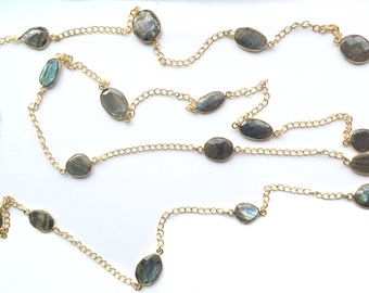 Labradorite Necklace,18K Gold plated Jewelry,Gemstone Long Necklace ,Minimalist Necklace,Fine handmade Jewelry by TANEESI on Etsy