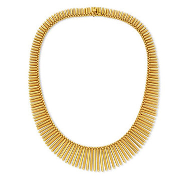 Gold Fringe Necklace,Bib Necklace,Statement Jewelry,Wedding Jewelry,Summer Statement Necklace by Taneesi ZN248G
