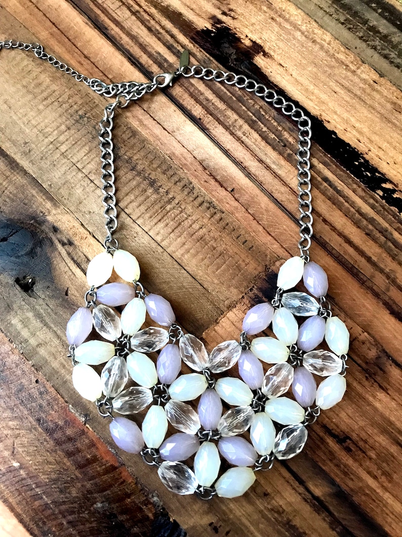 Kaleidoscope Bib Necklace Green /& powder Blue BIB Necklace,Statement Jewelry,-Bohemian Necklace,celestial bib Modern Stylish Jewelry Clear