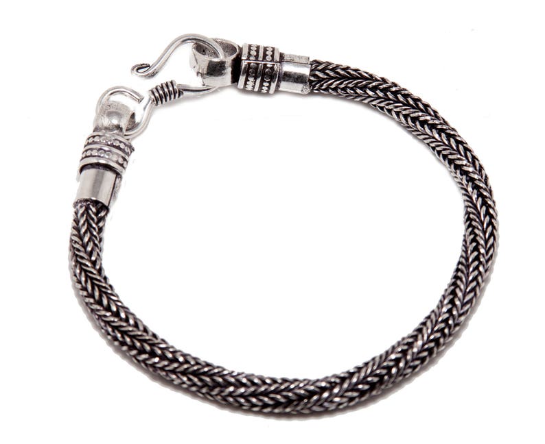 Twisted Silver rope chain bracelet,AS Seen COSMOPOLITAN UK,Magazine Men Silver bracelet,silver bracelet women,bracelet Taneesi YB108 image 4