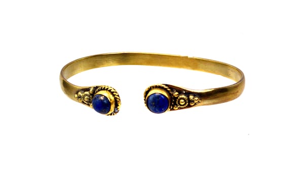 Stackable gold Cuff bracelet,TRIBAL Bangle Bracel… - image 1