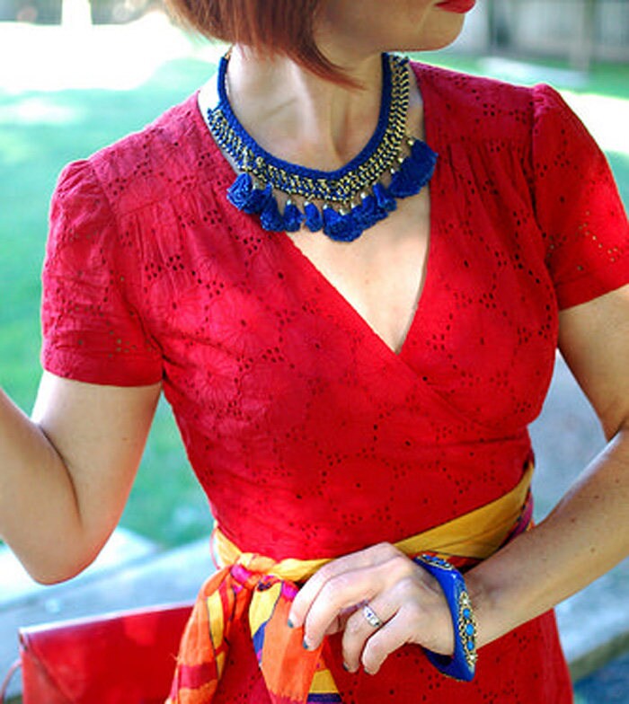 CLEARANCE SALE Tassel Necklacenavy Blue 