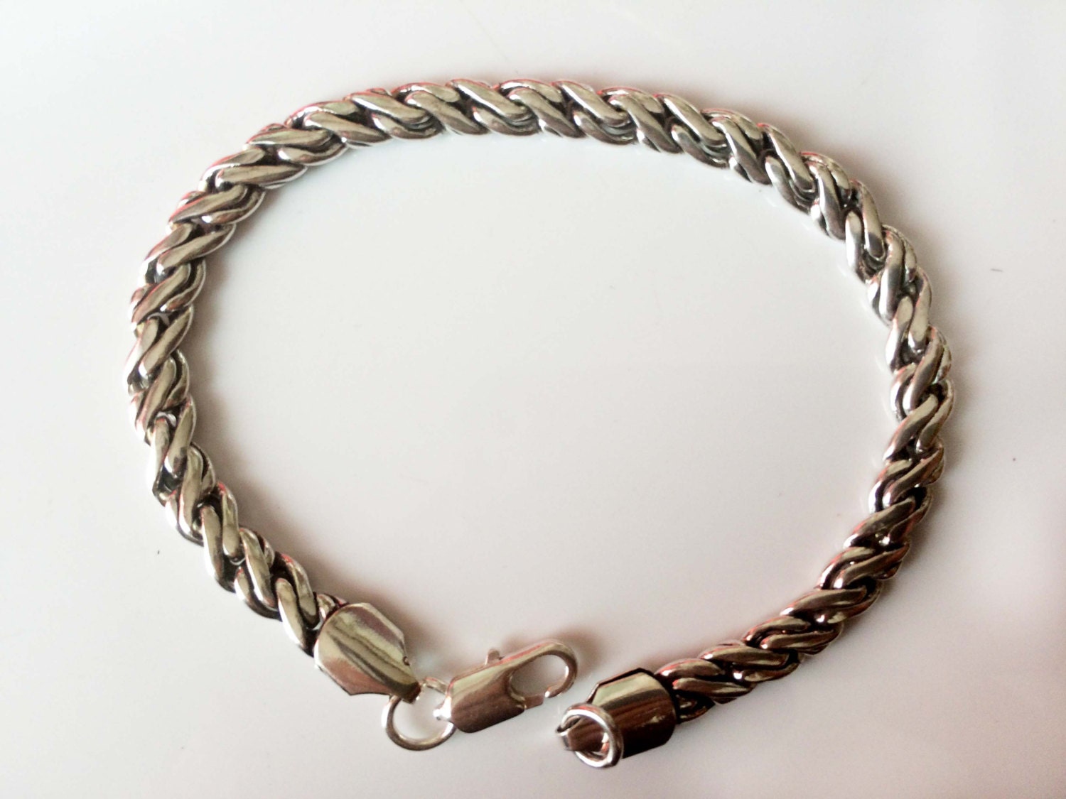 Snake Silver rope chain braceletMen's Chain bracelet Men Etsy