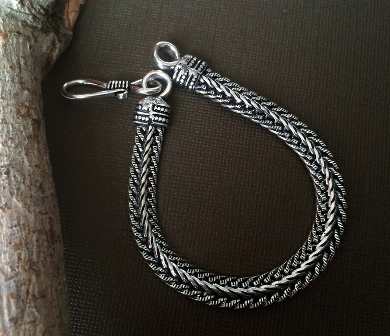 Men's Silver Rope Chain Bracelet Men Silver Bracelet - Etsy