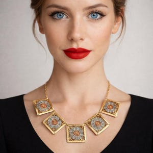 Geometric Necklace: Modern Wirework Bib Statement Jewelry