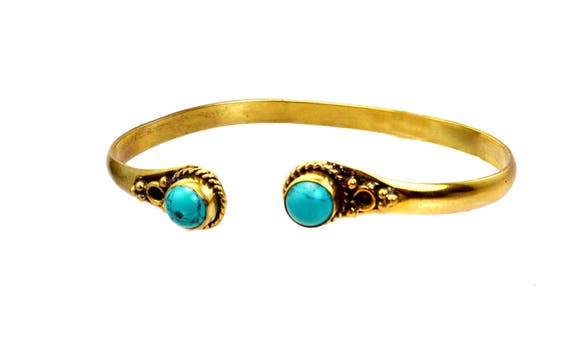 Stackable gold Cuff bracelet,TRIBAL Bangle Bracel… - image 2