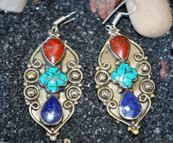 Coral turquoise earrings new arrivals