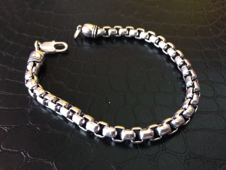 Biker's Braceletsilver Chain Braceletmen's Silver - Etsy