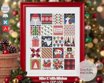 CEP-155 'Winter Sampler' Cross Stitch Pattern pdf