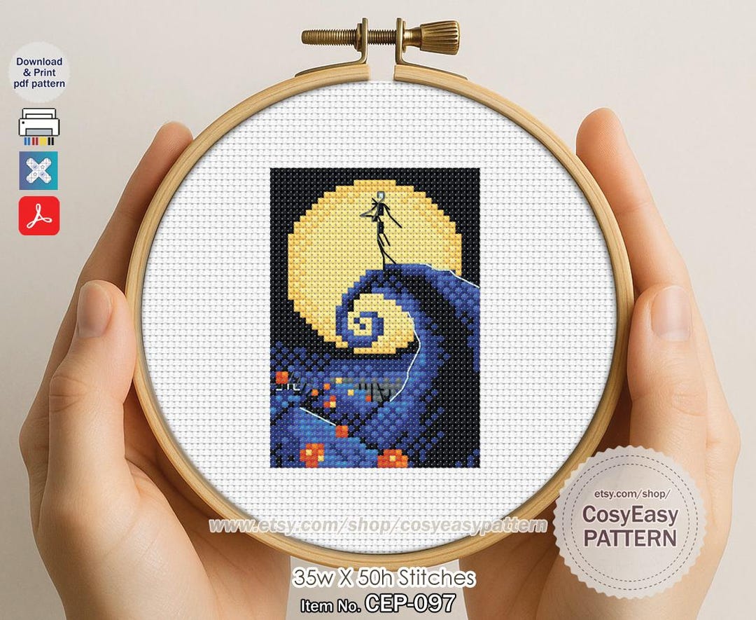 CEP-097 'the Nightmare Before Christmas' Cross Stitch Pattern Pdf ...