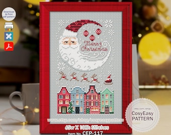 CEP-117 'Christmas Town' Cross Stitch Pattern pdf