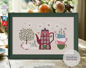 Patrón de punto de cruz CEP-135 'Pottery Village' (PDF)