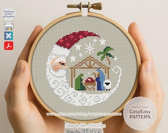 CEP-119 'Holy Night' Cross Stitch Pattern pdf Christmas Tree Ornaments Nativity