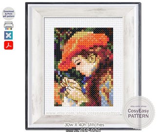 Patrón de punto de cruz CEP-026 'Marie Therese Durand Ruel' de Pierre Auguste Renoir (PDF)