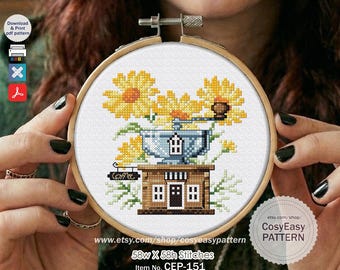 CEP151 'Coffee House' Cross Stitch Pattern pdf