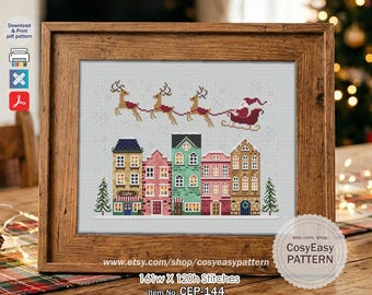 CEP-144 'Winter Town' - Padrão de Ponto Cruz em PDF