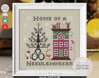 CEP-124 Patrón de punto de cruz 'Casa del artesano' en formato PDF