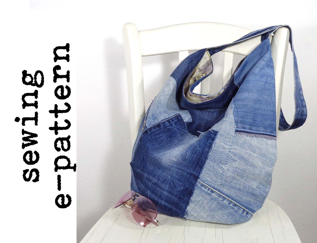 how to sew a denim hobo bag tutorial, sewing diy a hobo bag from old jeans  , jeans bags ideas 