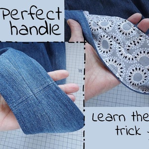 DIY handbag sewing pattern, slouchy jeans bag, hobo bag printable PDF pattern and instructions, easy photo tutorial download image 3