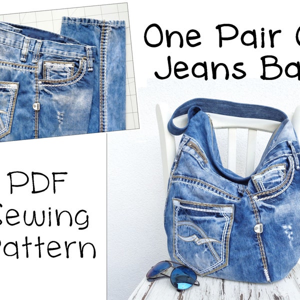 Denim Jeans Bag Sewing Pattern Etsy Denim Jeans Bag Sewing Pattern Etsy