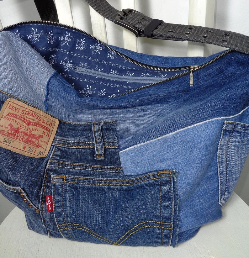 DIY Zipped Hobo Bag Sewing Pattern Slouchy Denim Bag 2 - Etsy