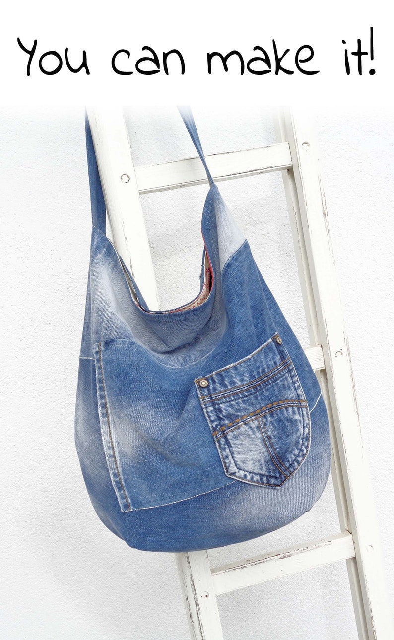 Sewing Epattern Slouchy Shoulder Bag DIY Large Bag Etsy