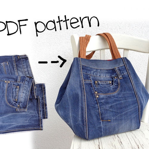 Sewing Denim Bag PATTERN DIY Denim Bag Jean Bag Tutorial - Etsy