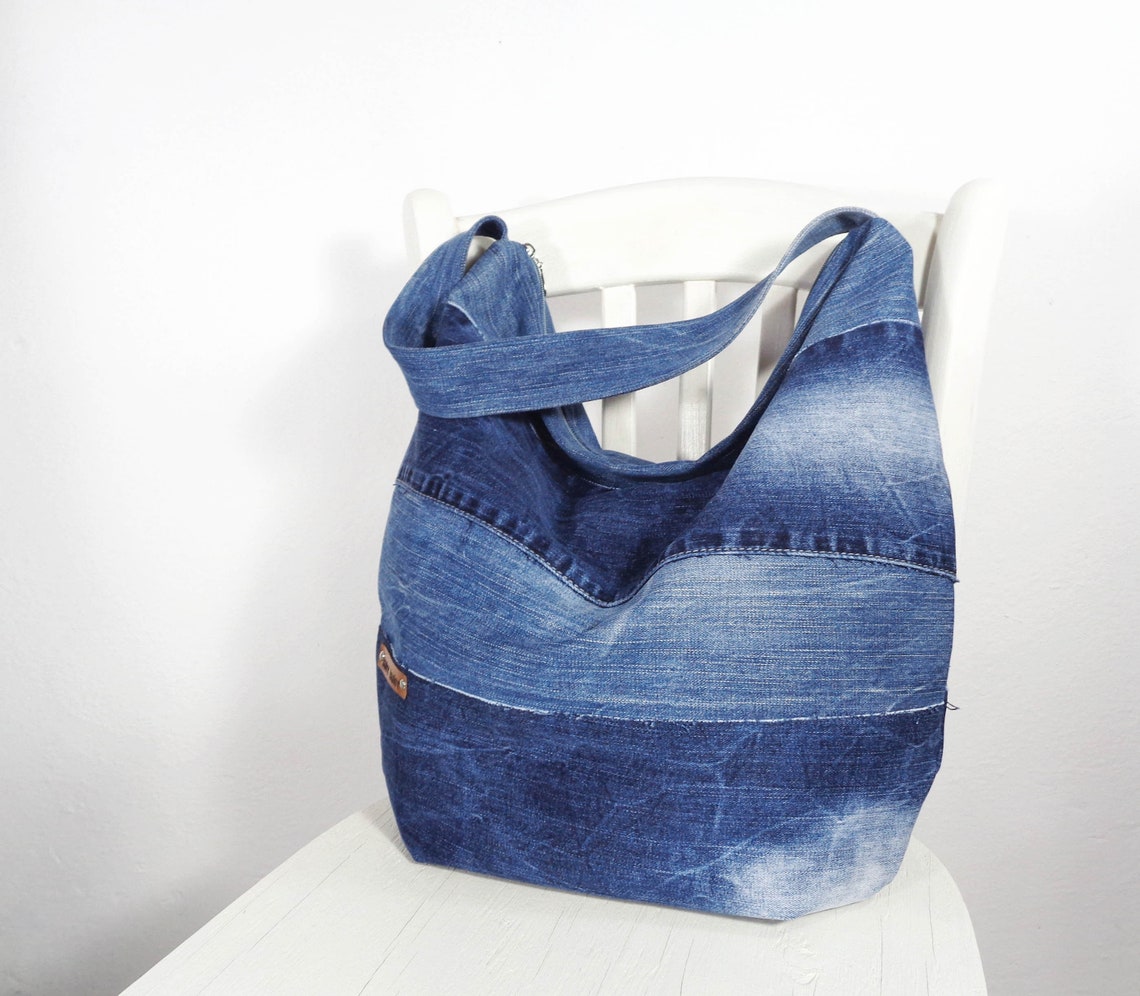 DIY Zipped Hobo Bag Sewing Pattern Slouchy Denim Bag 2 - Etsy Canada