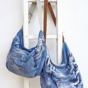 DIY Denim Bag Sewing Pattern Slouchy Zipper Bag 2 Sizes Bag - Etsy