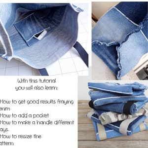 Reverse Seams Tote Bag Sewing Pattern Jean Handbag (Instant Download ...