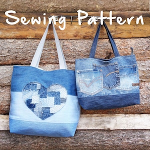 DIY Stoffbeutel mit Reißverschluss und Innenfutter Schnittmuster in zwei Größen. Einfaches Anfänger-E-Pattern, klassische Stofftasche, PDF-Anleitung Download Print