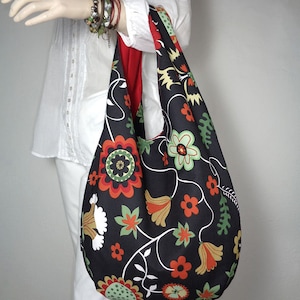 DIY handbag sewing pattern, slouchy jeans bag, hobo bag printable PDF pattern and instructions, easy photo tutorial download image 5