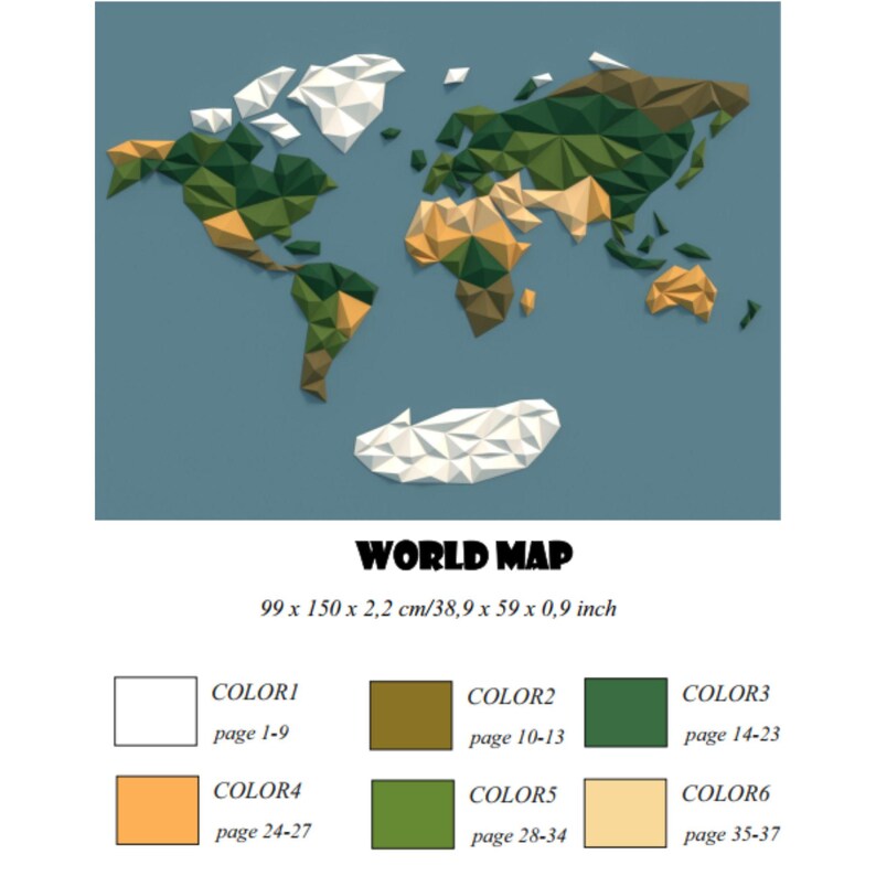 World Map Papercraft, 3D Paper Model, Animal, Zoo, Paper Craft ...